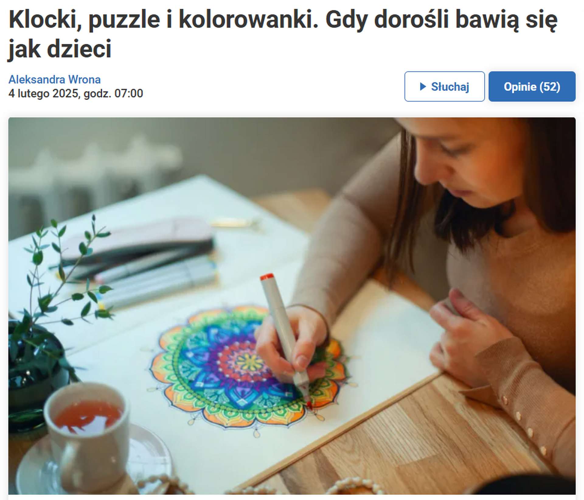 artykuł trojmiasto.pl Klocki, puzzle i kolorowanki. Gdy dorośli bawią się jak dzieci
